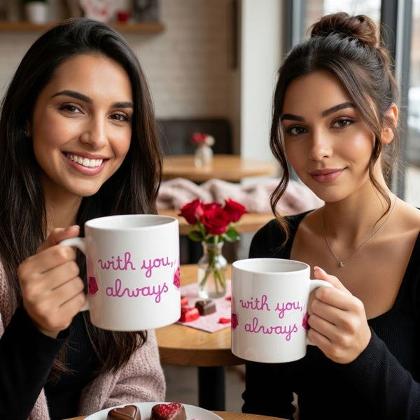 With You, Always Mug - Fuzzy Dice Design | Valentine's Day Gift